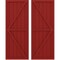 Ekena Millwork Americraft 6-Board Wood 2 Equal Panel Frmd Board-n-Batten Shutters w/Dbl Z-Bar, ARW102BF621X77BRH, PR ARW102BF621X77BRH - alternate 1